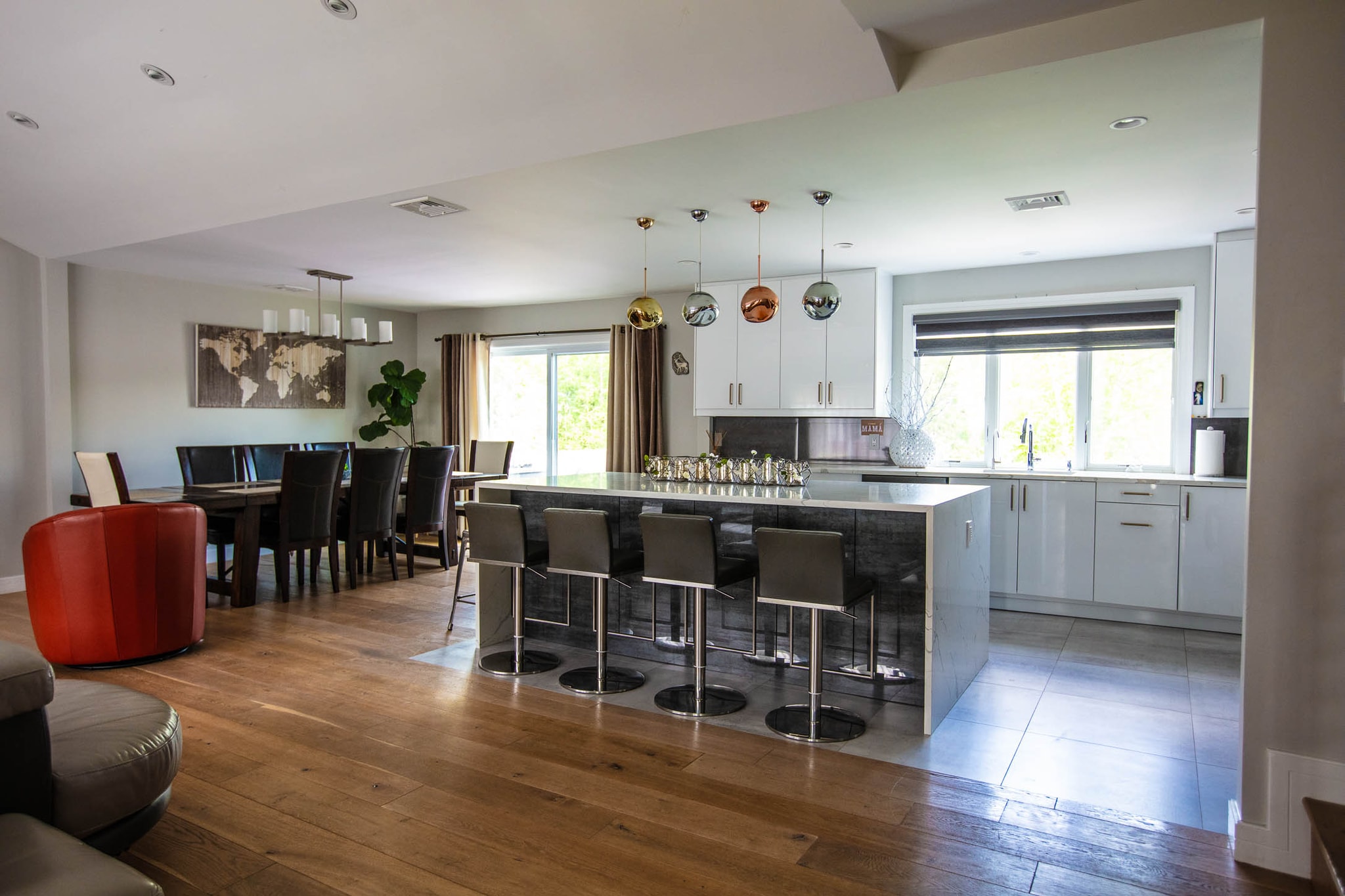 Modern Manhattan kitchen in classic home
